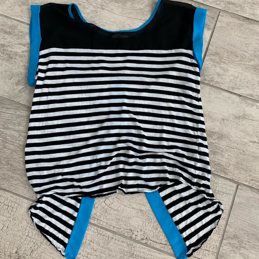 Black Mesh Top with back Button